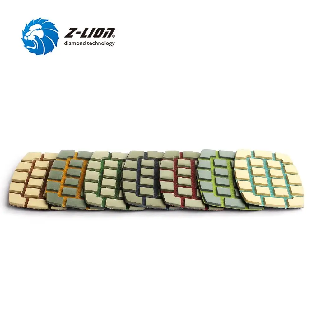 Z-LION 2PCS Diamond Polishing Pad Dry Use Concrete Grinding Disc Oval Abrasive With Hook Loop For Floor Machine | Инструменты