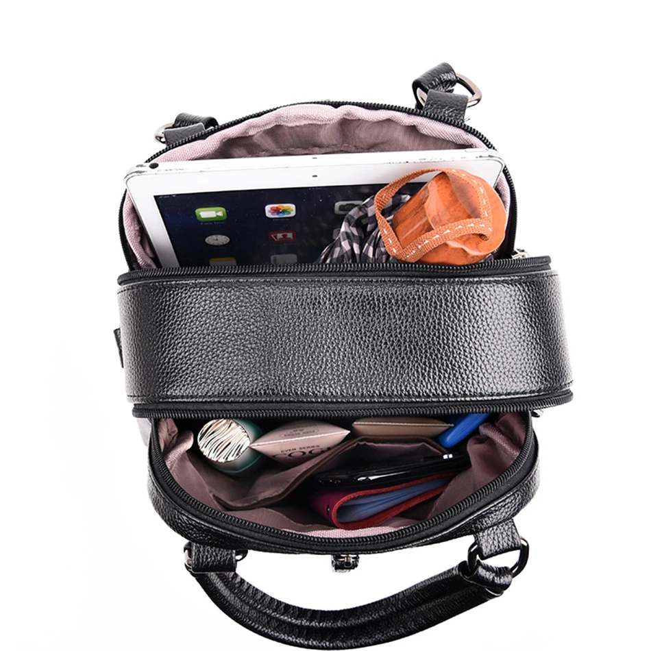 Повседневный Кожаный женский рюкзак новая многофункциональная дорожная сумка