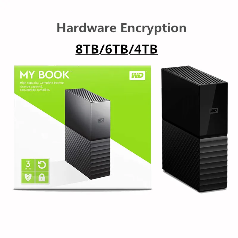 

Original Western Digital My Book 8TB 6TB 4TB 3.5' Desktop External Hard Drive WD HDD USB 3.0/256-bit AES Hardware Encryption