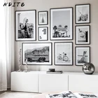 Черно-белый модный плакат пейзаж Нью-Йорка холст настенная Печать Сексуальная Женская художественная живопись фотография современный Декор для дома картина