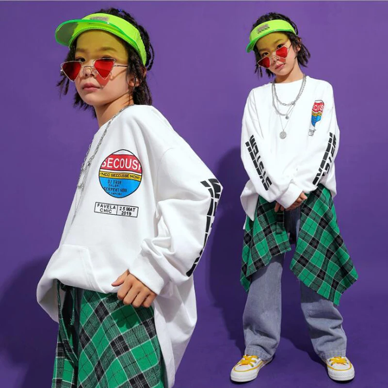 

Kids Hip Hop Clothing Casual Sweatshirt Top Jeans Pants for Girls Boy Jazz Dance Costume Ballroom Dancing Clothes Wear Outfits