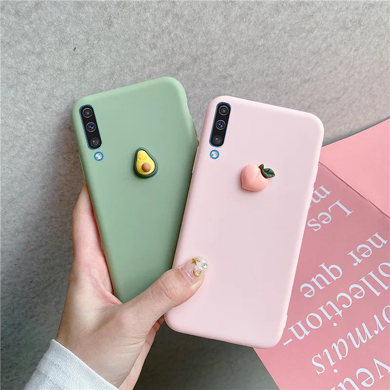 3D фрукты персик виноград силиконовые чехлы для samsung Galaxy A50 A20 A30 A60 A70 A20E A10E A80 A10S A20S M10 M20 M30S крышка