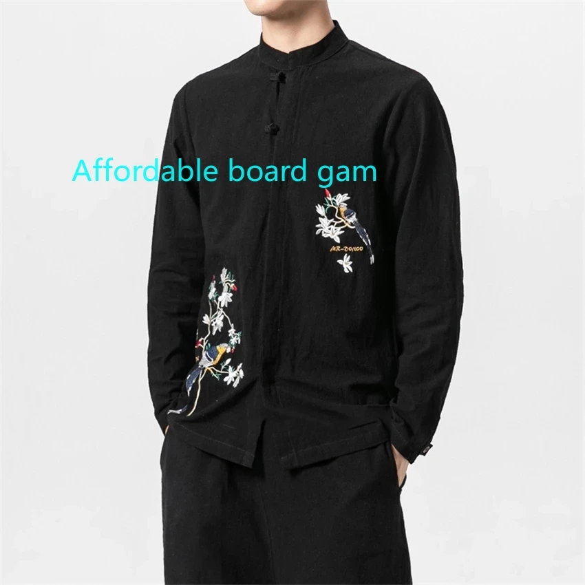 

2021Men Chinese Tunic Suit Cheongsam for Adult Men Retro Traditional Tang Suits Stand Collar Top Blouse Fashion Kung Fu Solid