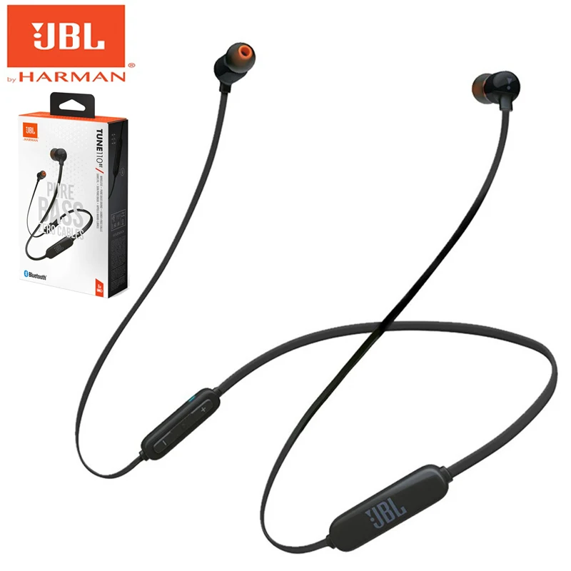 Беспроводные стереонаушники JBL TUNE 110BT с Bluetooth спортивные наушники для бега