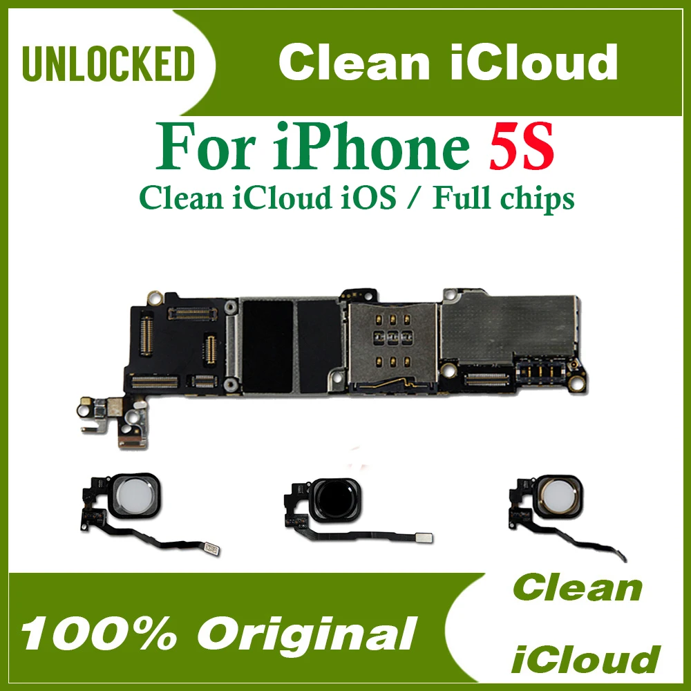 100% Оригинальный разблокированный для iphone 5S материнская плата материнскую плату