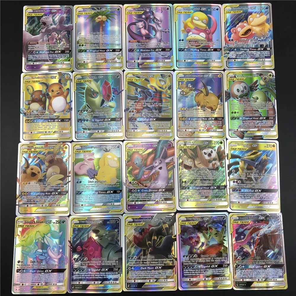 50 100 200 Коллекция игр торговля gx pokemones карты для Funs дети английский язык игрушки