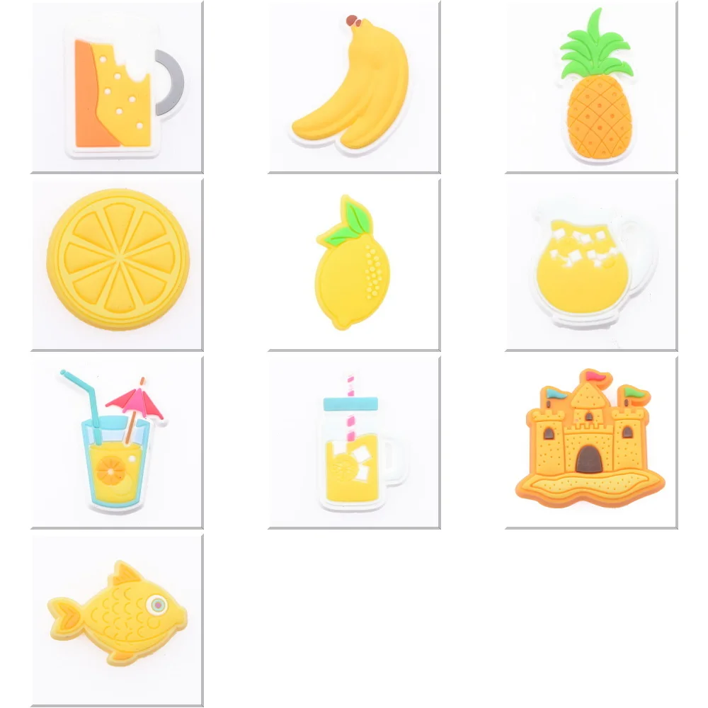 

10 шт., украшения для обуви в виде фруктов