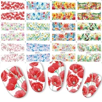 12pcsset beauty flowers nail slider sticker full wraps water transfer nails decal diy manicure tools bn013 024