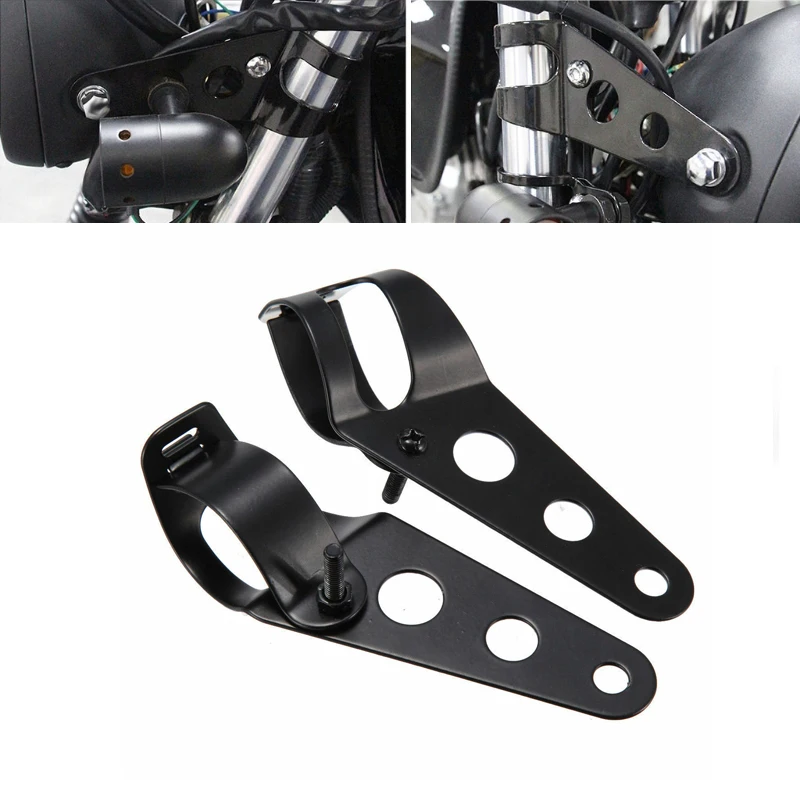 

Honhill Motorcycle Headlight Mount Bracket Fork Headlamp Holder Clamp 34-66mm For Harley Bobber Racer Yamaha Kawasaki BMW