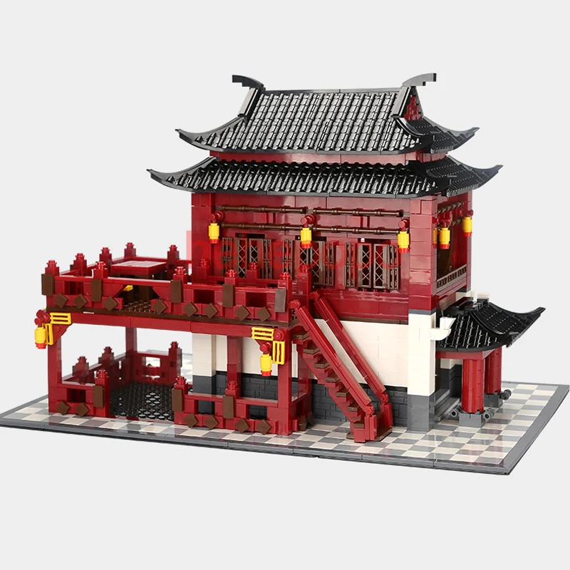 

1643pcs 6312 World Architecture Chinese Style Model China Ancient Hotel Building Bricks Educational Toys for Children Gift