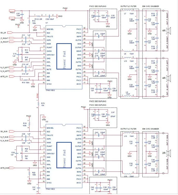 Lusya TPA3116D2 сабвуфер усилитель мощности 80 Вт* 2+ 100 Вт 2,1 цифровой аудио усилитель для 4-8 Ом динамик D3-005