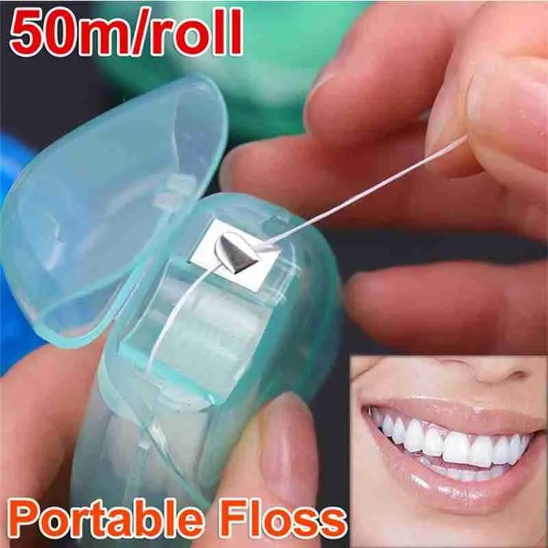 

50m Portable Dental Floss Oral Care Tooth Cleaner With Supplies Box Care Oral Health Practical Hygiene L7K5