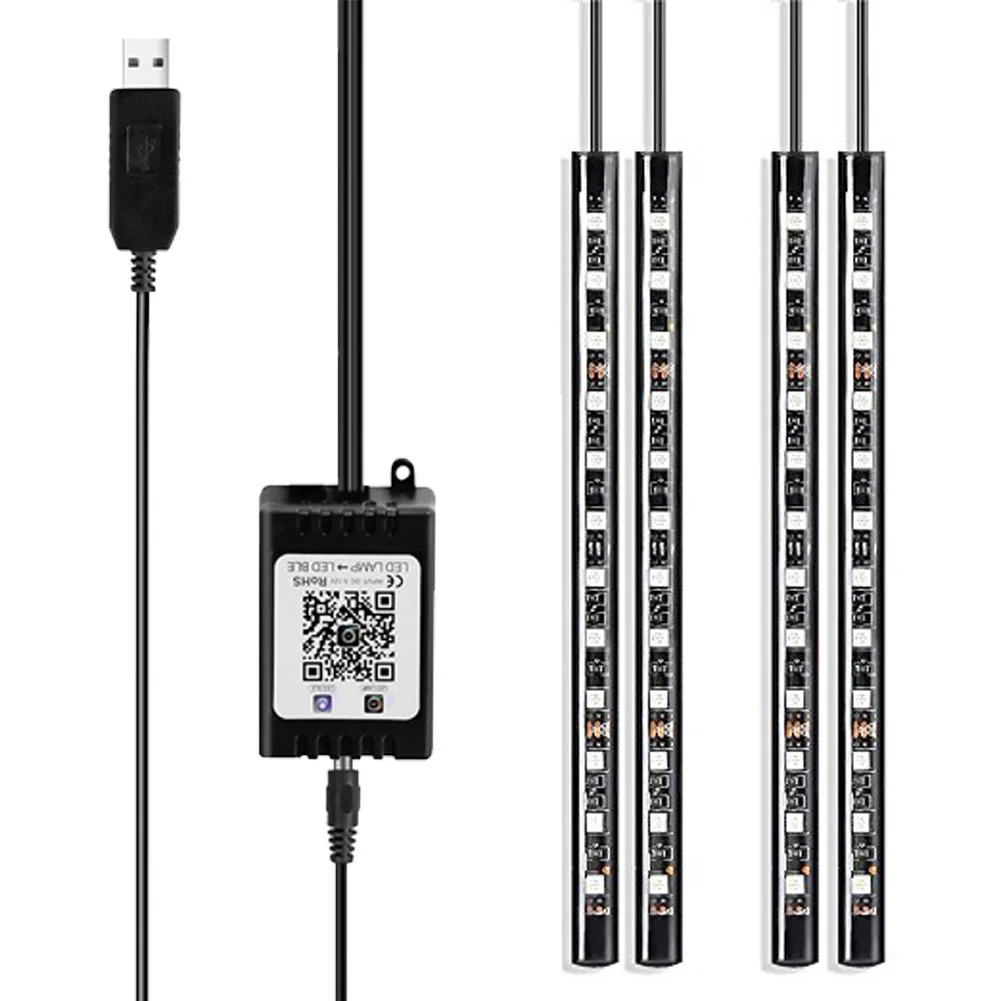 

Car RGB LED Neon Interior Light Lamp Strip Decorative Atmosphere Lights Wireless Phone APP Control For Android IOS Foot Lamp