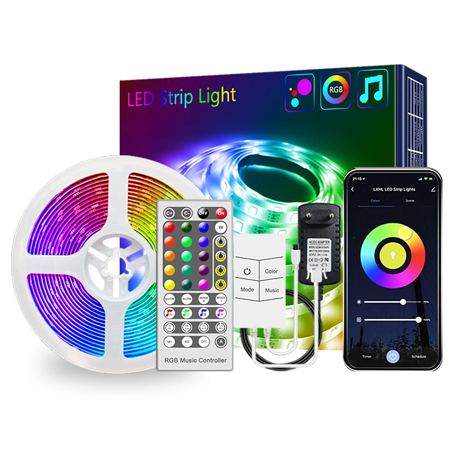 

2021 TV Background Decoration Light Customized Smart Bluetooth LED Personalized String Lights App Remote Control Lights