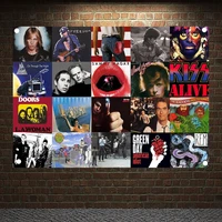 heavy metal rock band posters banners music studio wall decoration hanging painting waterproof cloth polyester fabric flags 1
