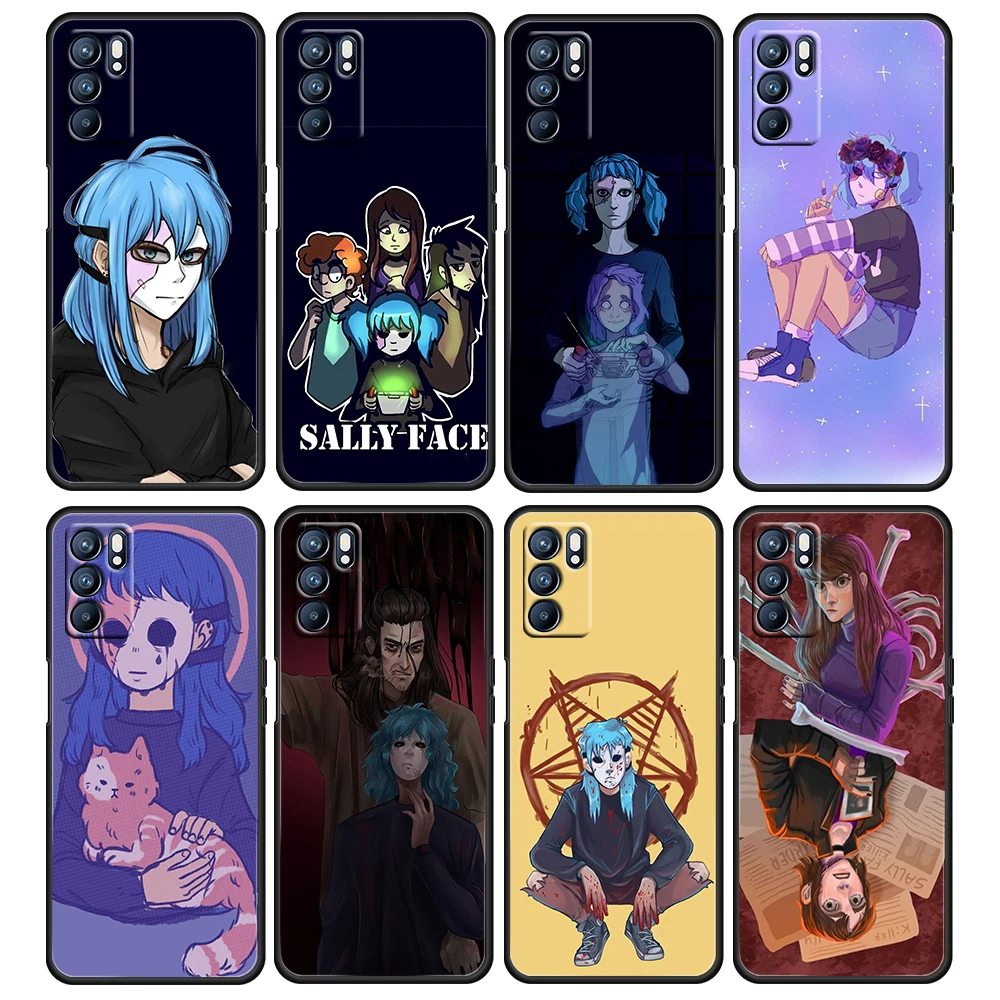 

Hot Sally Face Game For OPPO Reno 6 5 4 3 2 2Z 2F Z 4F 4SE 4Z 4G 5G Pro Plus Lite Silicone Black Phone Case Cover
