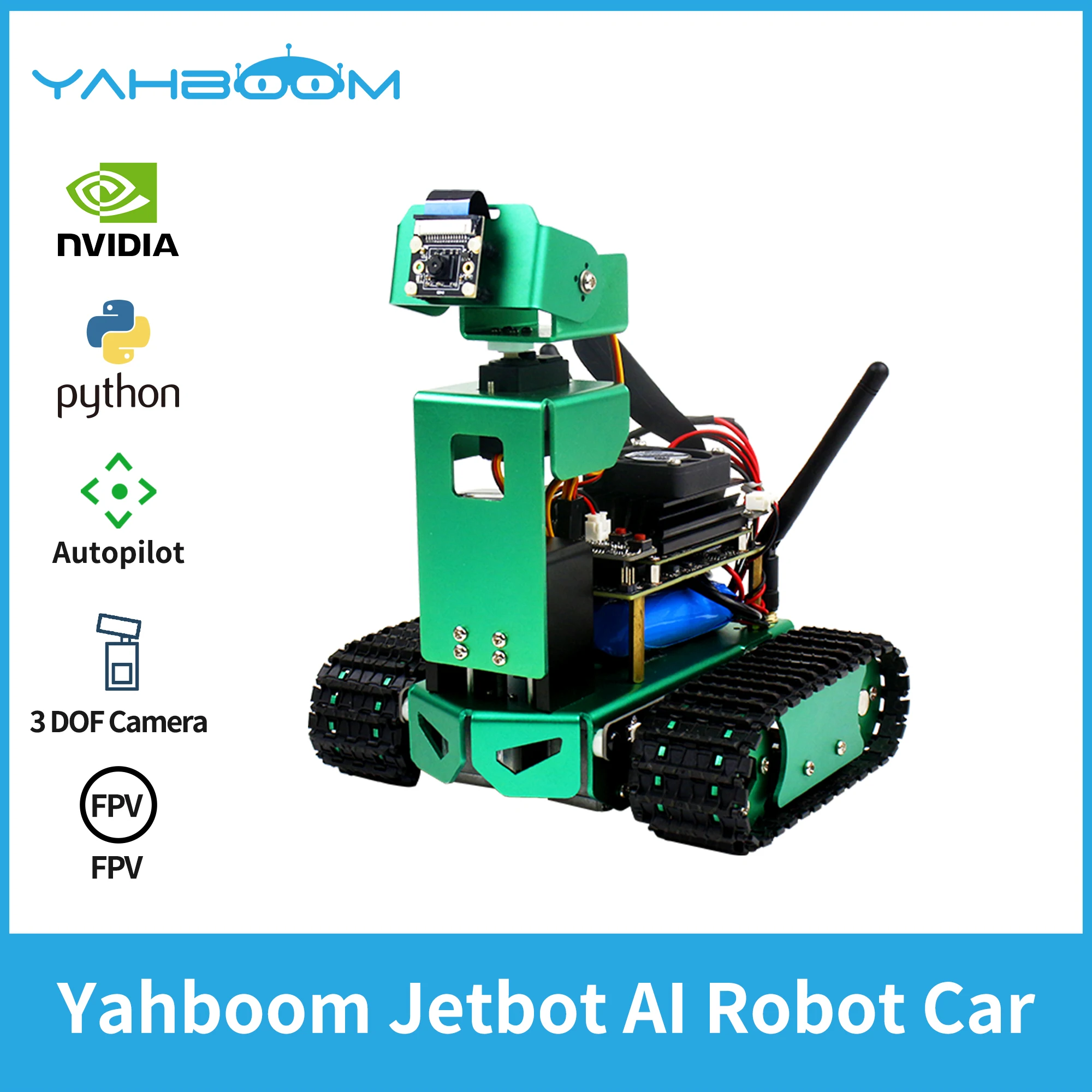Yahboom Artificial Intelligence Jetbot AI Visual Tank Robot Car Kit based on Jetson Nano Board 4GB for Christmas Gift | Игрушки и хобби