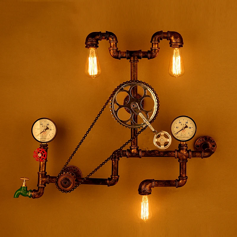 Потолочный светильник в стиле индастриал бра с железом и ржавчиной ретро