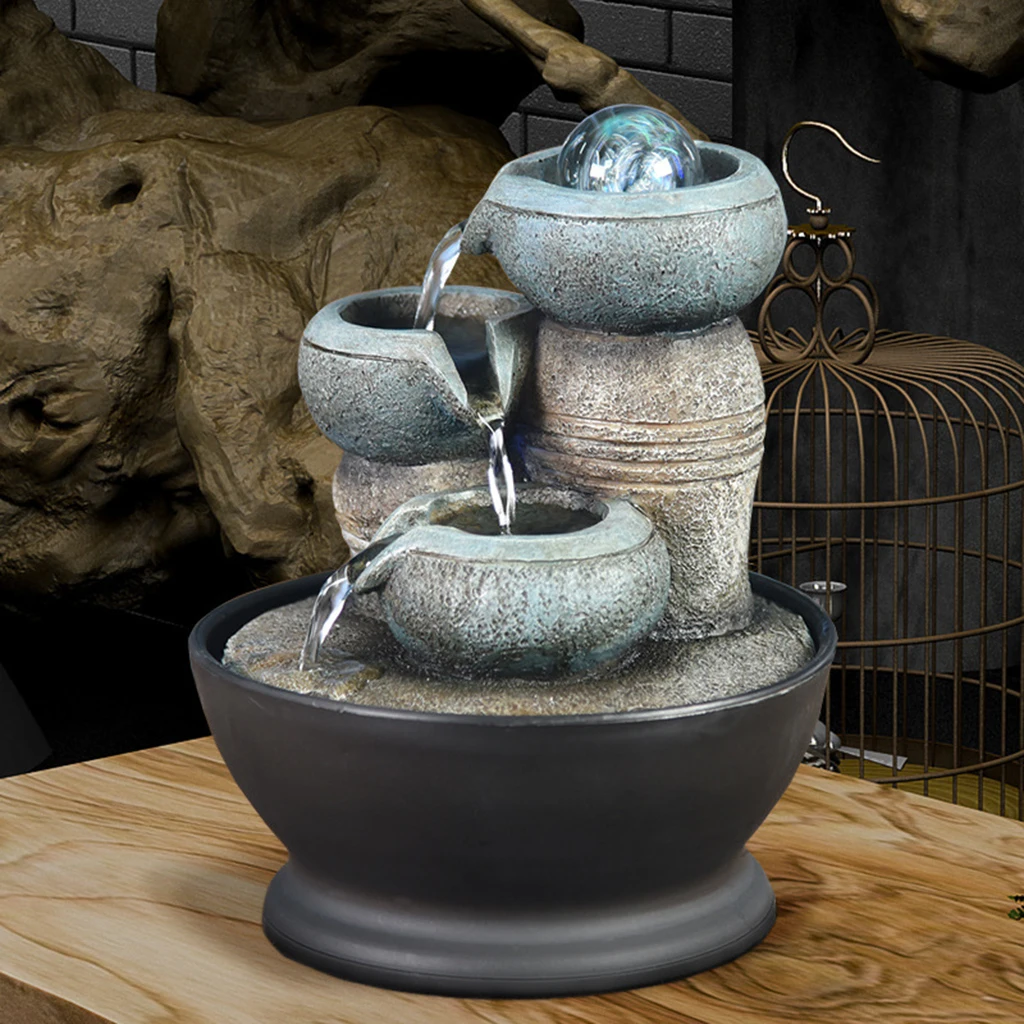 Подарочный Настольный водяной фонтан настольный водопад релаксация дзен