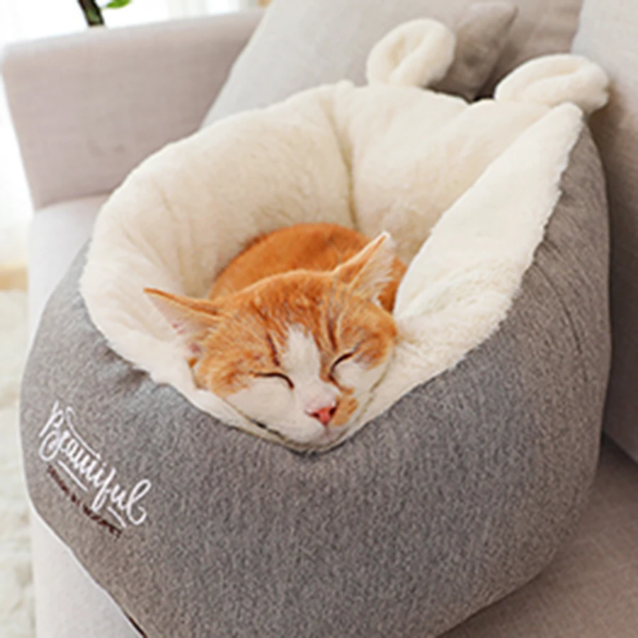 Мягкий домик для питомца собак кошек круглый коврик теплый Сферический плюшевый