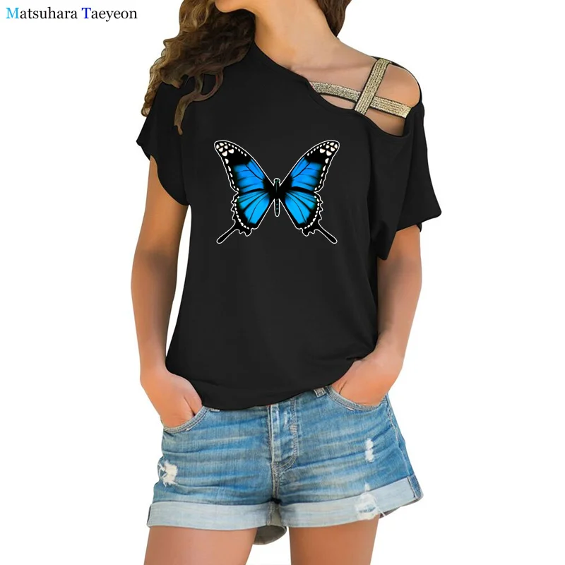 

Summer T-shirt Women T shirt Vogue Butterfly Cartoon Graphic Fashion T Shirts short Sleeve Top Tshirt Cute Animal print Tee