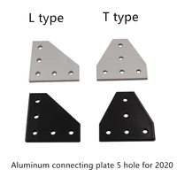 5 holes 90 degree joint board plate corner angle bracket connection strip for 2020 aluminum profile 1pcs