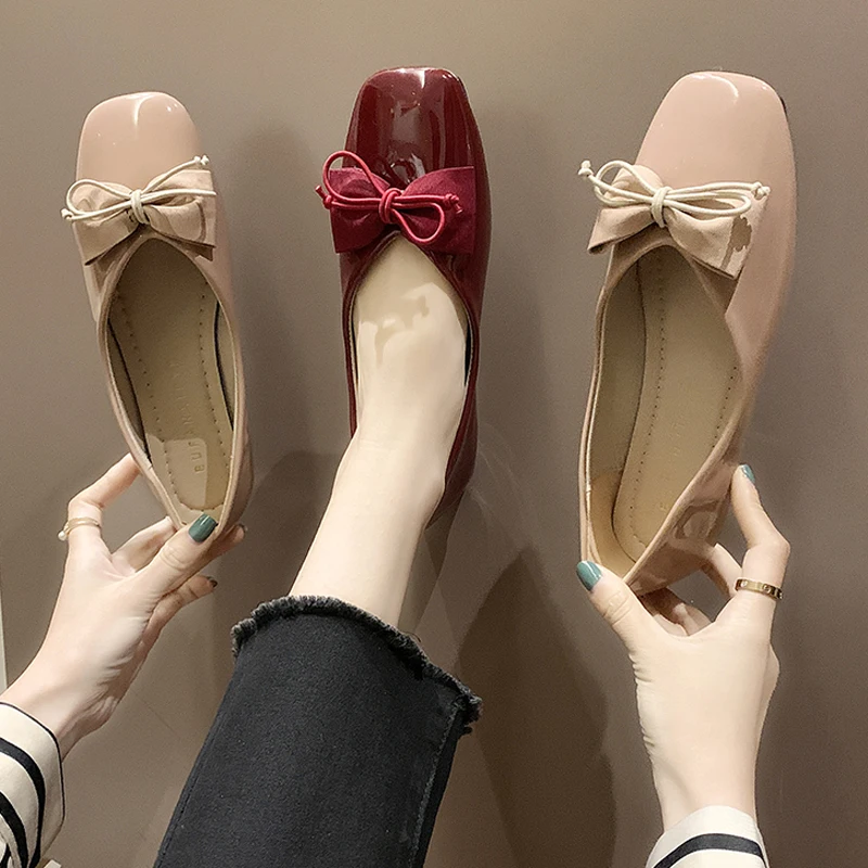 

Summer Shoes Ladies 2021 Fashion Women's Soft Square Toe Female Footwear Low Heels Bow-Knot Casual Sneaker Comfortable Modis Dre