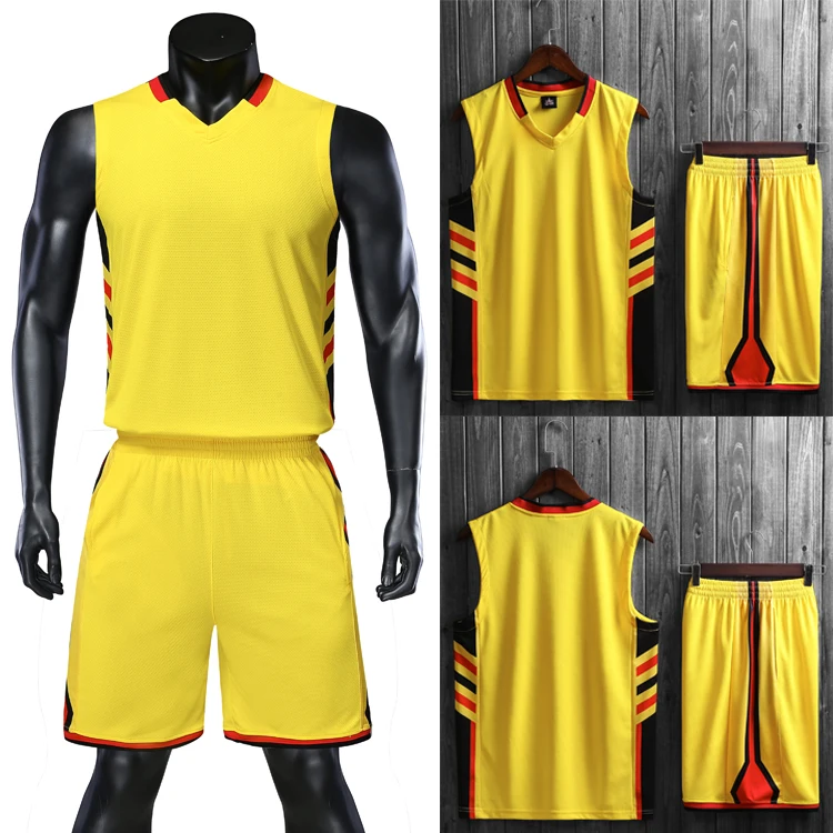 Yellow High Quality USA Men Basketball Jerseys Shorts With Side pockets, Basketball Jersey college tracksuits, Team Custom Uniform kit - Цвет: Yellow