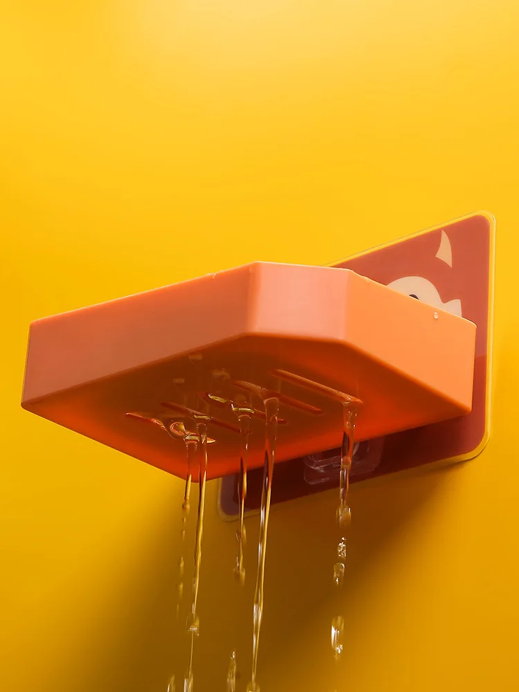 Мультяшная Коробка для мыла ванная полка хранения дренаж настенная