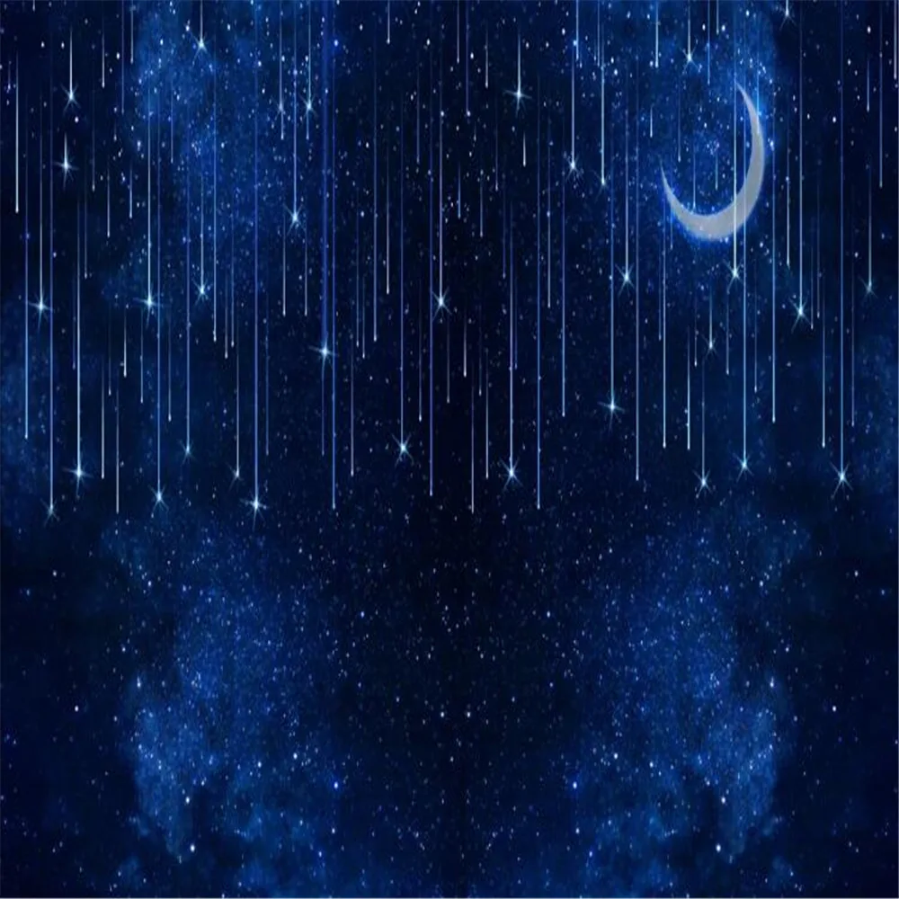 Milofi метеоритный дождь Луна ночное небо голубое звездное Вселенная космический