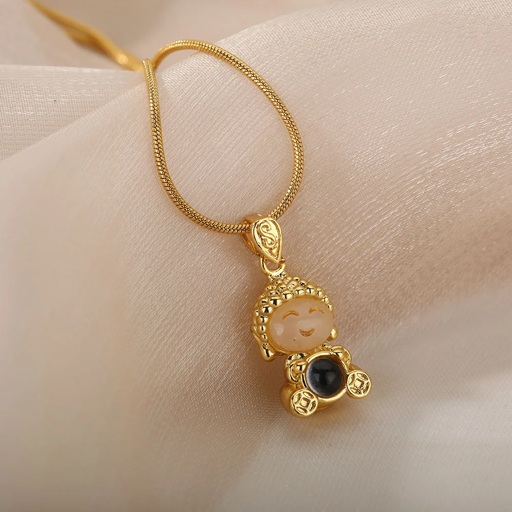 Ювелирное изделие из нержавеющей стали с подвеской проекция сутр цвет под золото