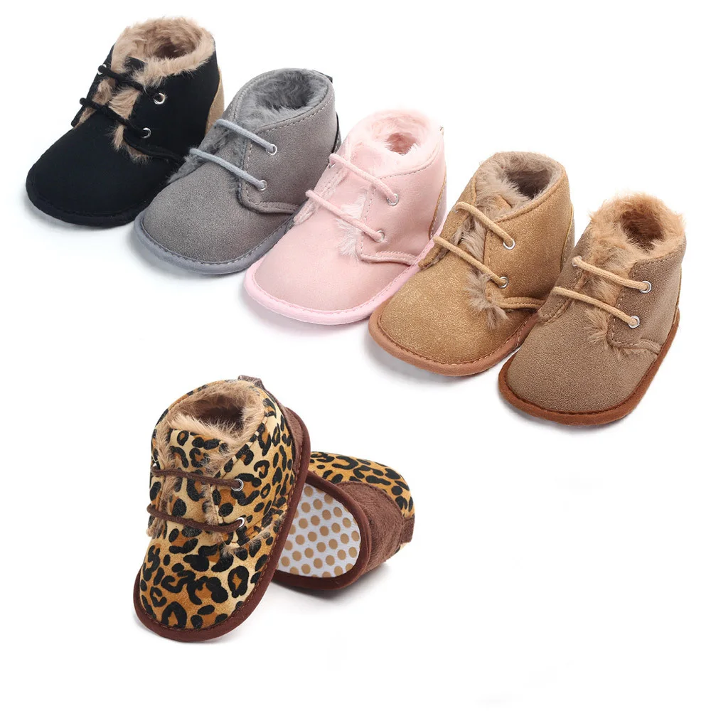 

Baby Girls Boys Winter Warm Shoes For 7-12M Infant Newborn Kids Thicken First Walkers Sneakers Indoor Soft-soled Non-slip Shoes