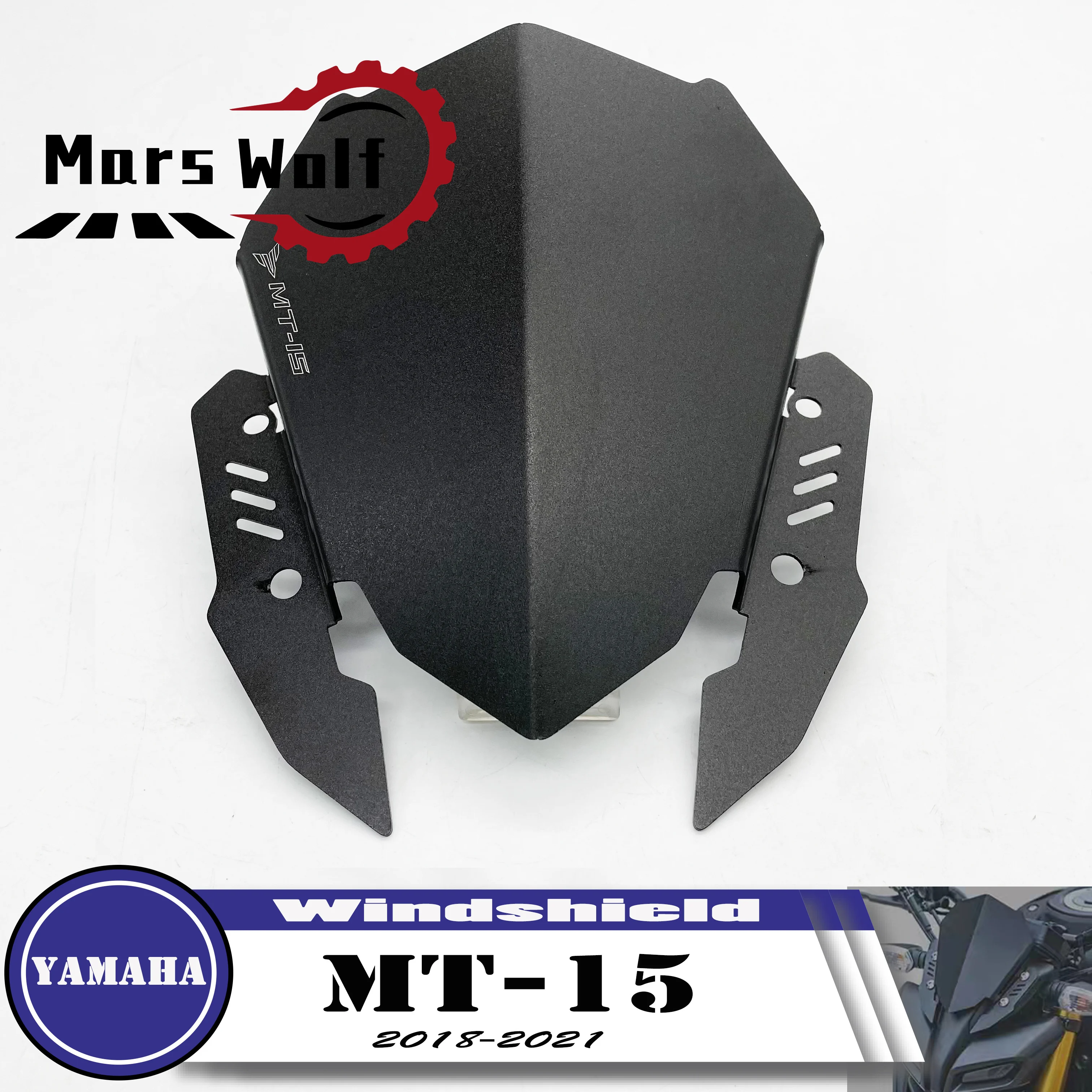 

Fits For YAMAHA MT-15 MT15 mt15 2018 2019 2020 2021 Motorcycle Windshield Windscreen Black aluminum alloy Aluminum Kit Deflector
