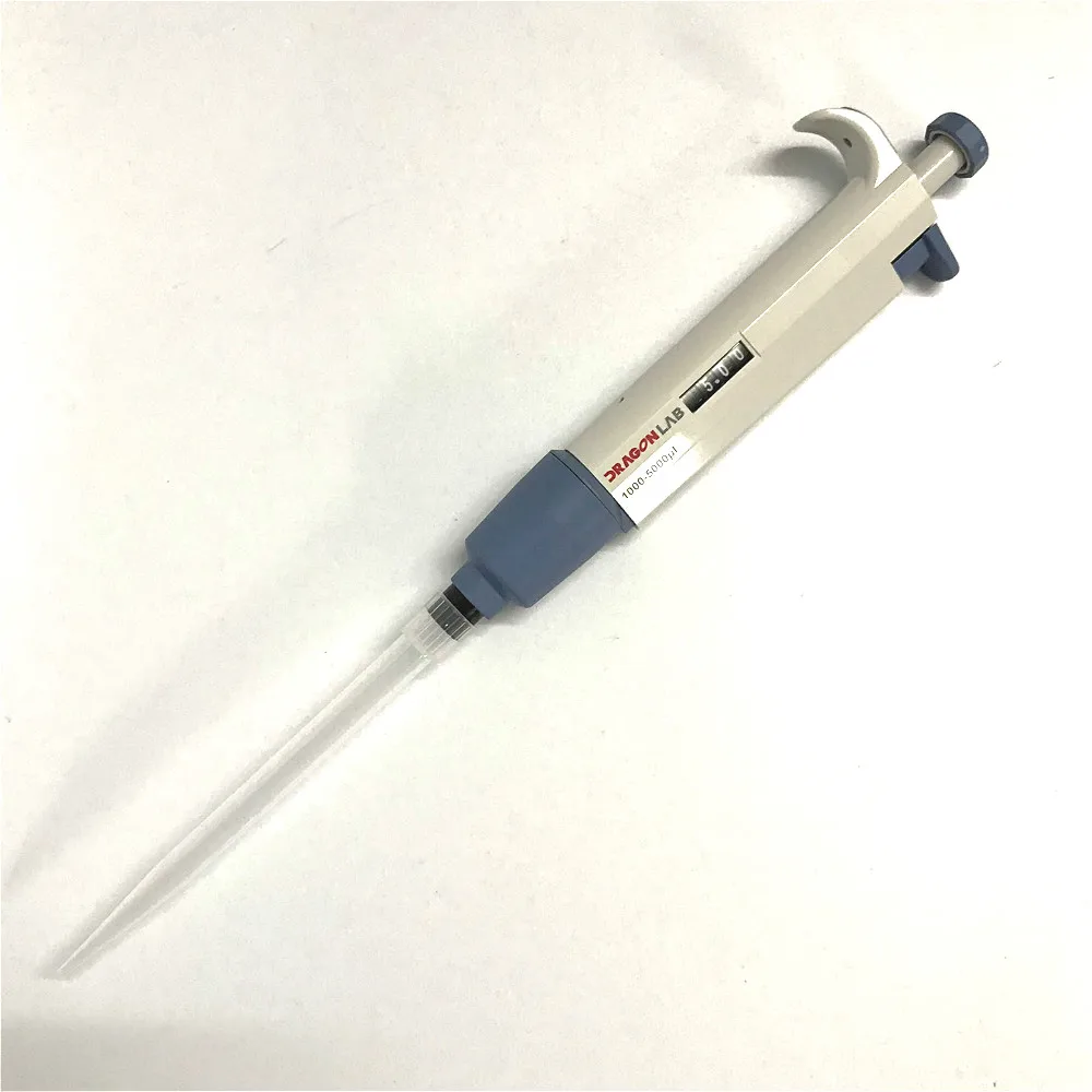 Механический дозатор пипетка одноканальная Регулируемая Dragon lab пипетта 1000 5000ul