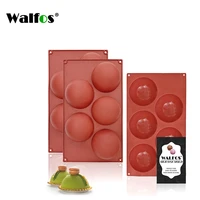 walfos large 6 cavity semi sphere silicone mold half sphere silicone baking molds for making chocolate cake jelly dome mousse