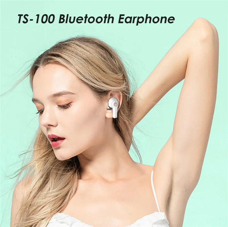 

TWS Bluetooth Earphone V5.0 Wireless Headphones Waterproof Sport CVC8.0 Stereo Noise Cancelling Headset Earbuds for Smart Phone