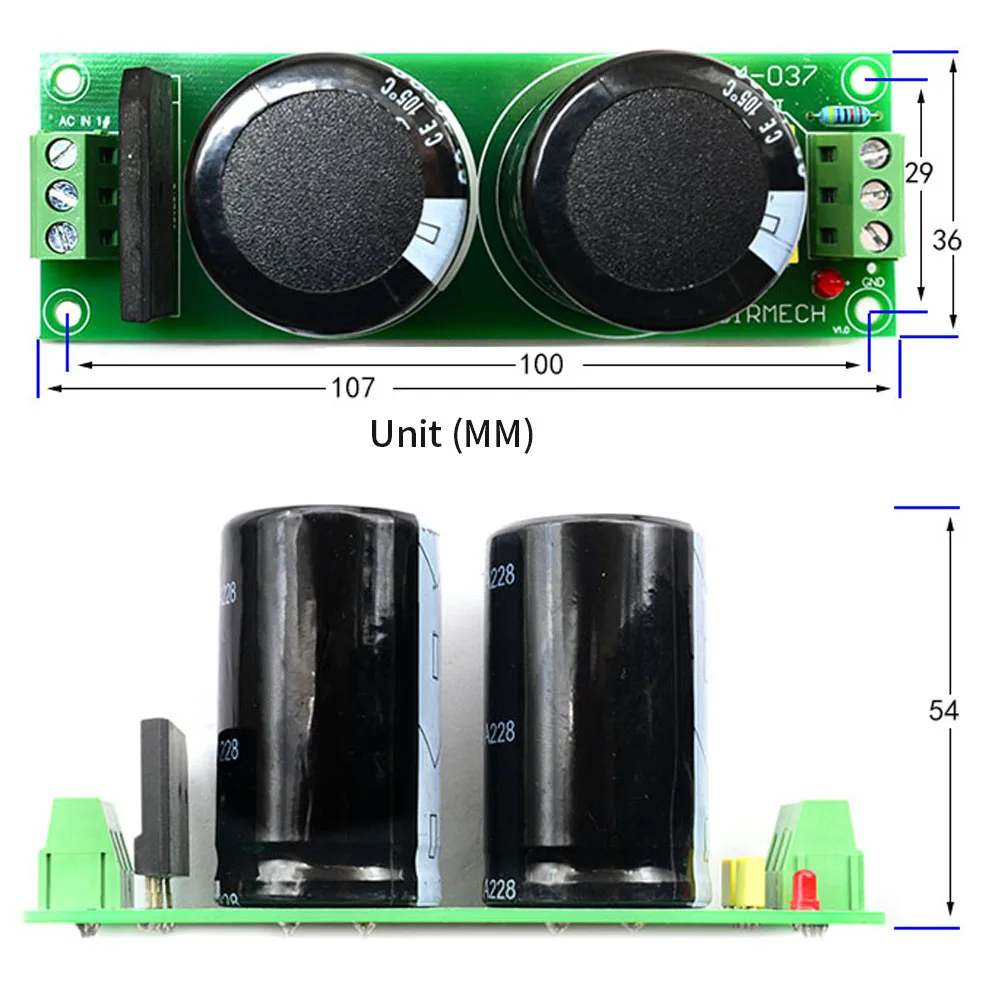 

For Amplifier Rectifier Filter Board Easy Install Accessories Dual Power Practical Audio DIY Durable Replacement Capacitor