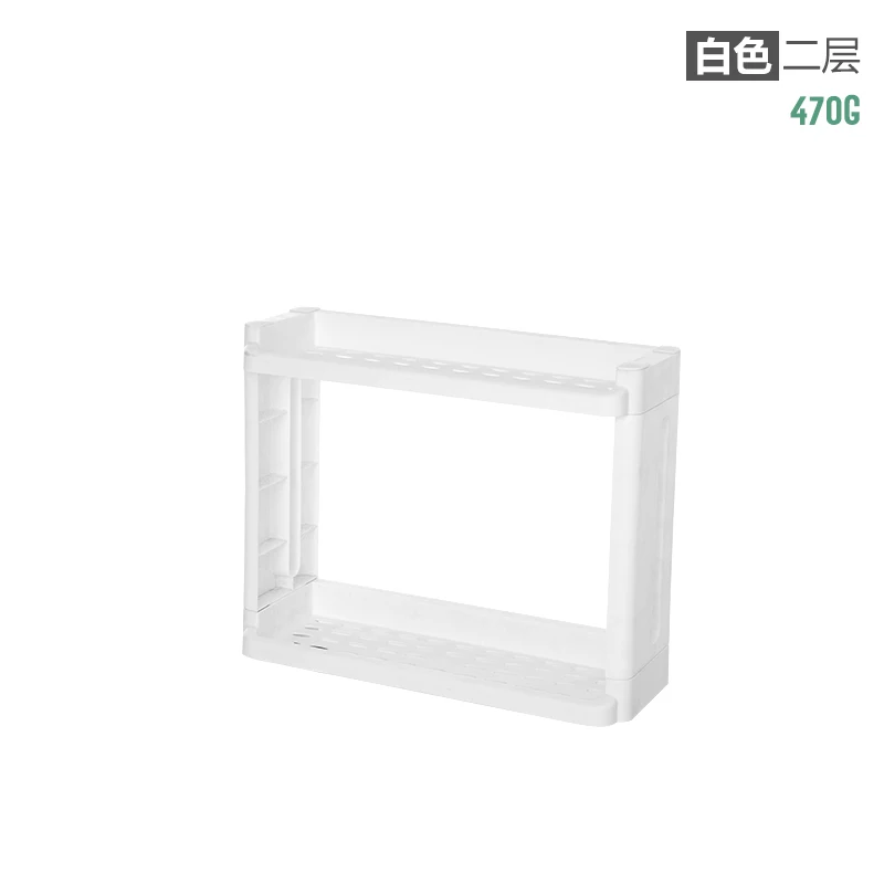 2 layer -White Кухня стеллаж для хранения холодильник боковой рамы 2/3/4 слоя съемный шкив ванная комната стеллаж для хранения полки кронштейн WF9281006 - Цвет: 2 layer -White