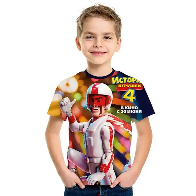 3D анимированная игрушка-Фотоаппарат, история 4, детская одежда с героями мультфильмов Милая рубашка для отдыха для мальчиков и девочек модная футболка с короткими рукавами для детей в стиле Харадзюку - Цвет: NT-774