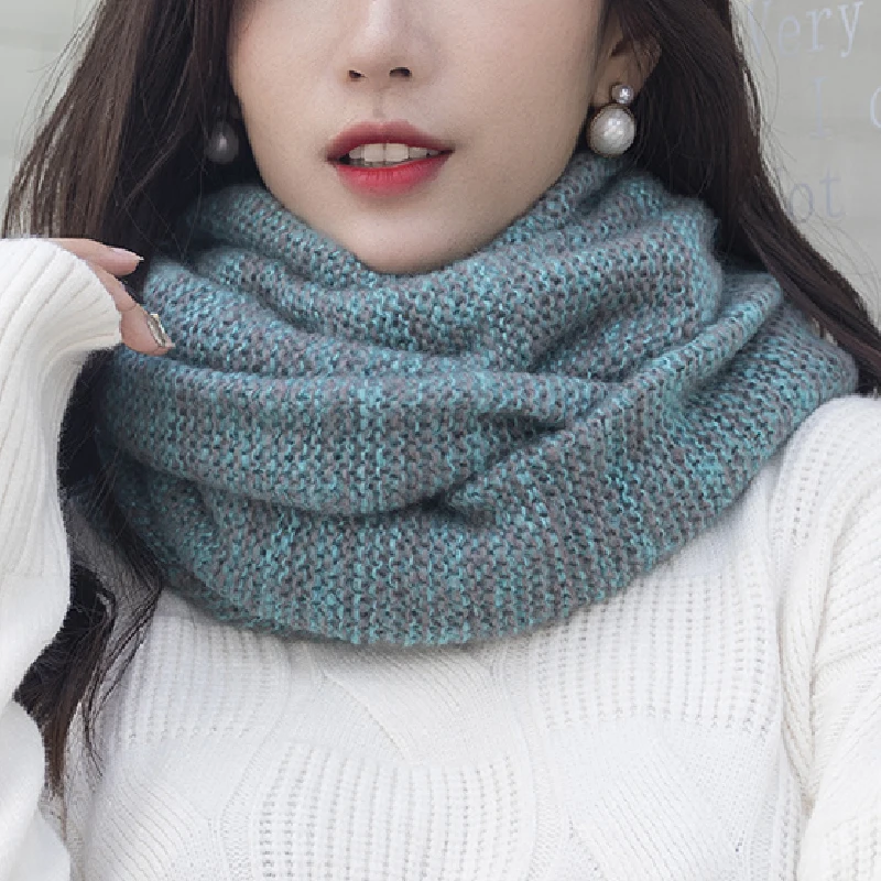 Высококачественный женский и мужской вязаный снуд шарф мягкие шарфы унисекс