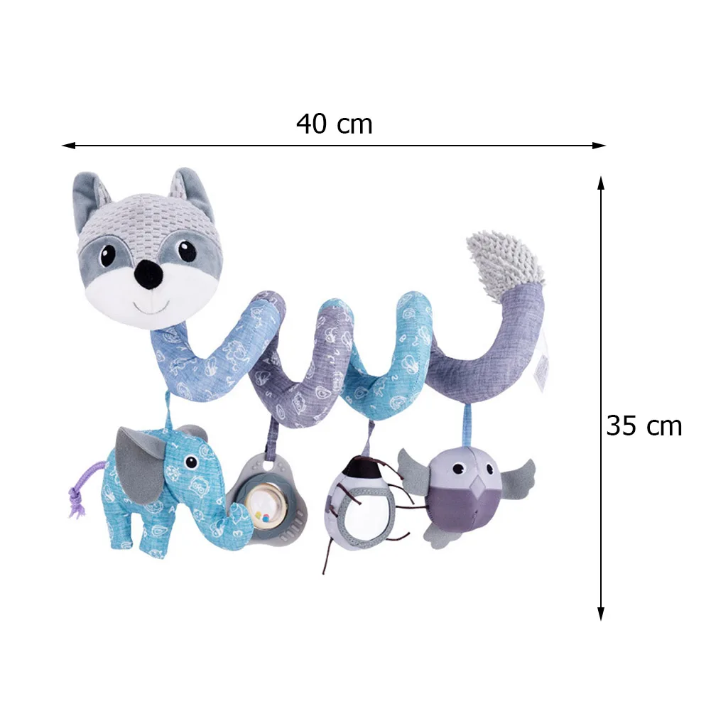 Soft Plush Infant Crib Mobile Bed Stroller Cartoon Animal Fox Toys Hanging Spiral Rattles Sound Paper Baby Early Educational Toy | Игрушки и