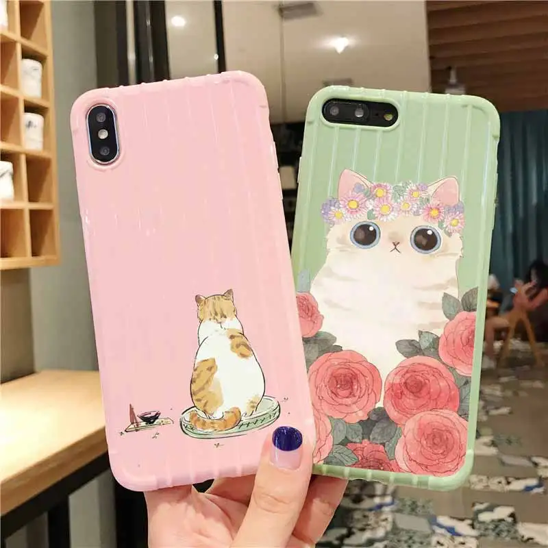 Милый имбирь для пиццы с бантом рисунком кота на колесиках чемодан чехол