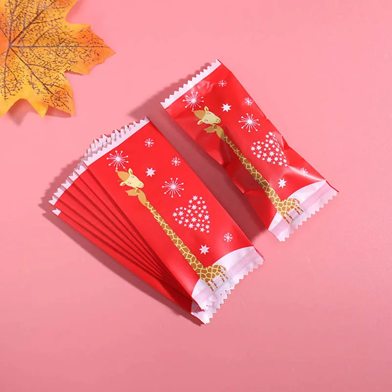 100 шт./лот упаковка для сахара красный милый шарф с рисунком Жираф Звезда Любовь