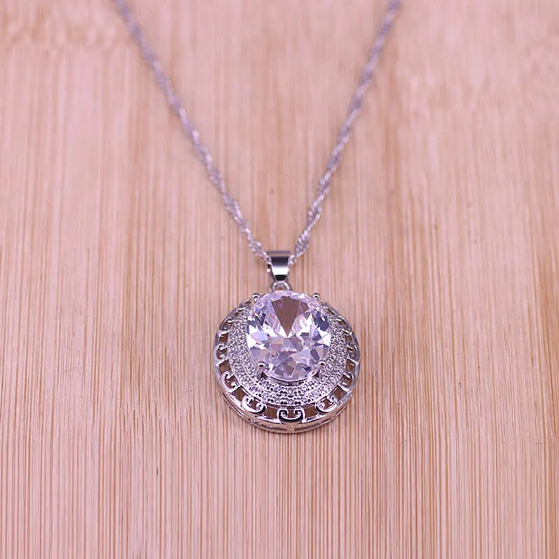 Акция роскошные стильные ювелирные изделия с большим камнем серебряного цвета