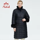 Astrid 2021 новое зимнее женское пальто Женская длинная теплая парка клетчатая куртка с капюшоном из кроличьего меха большие размеры женская одежда FR-2040