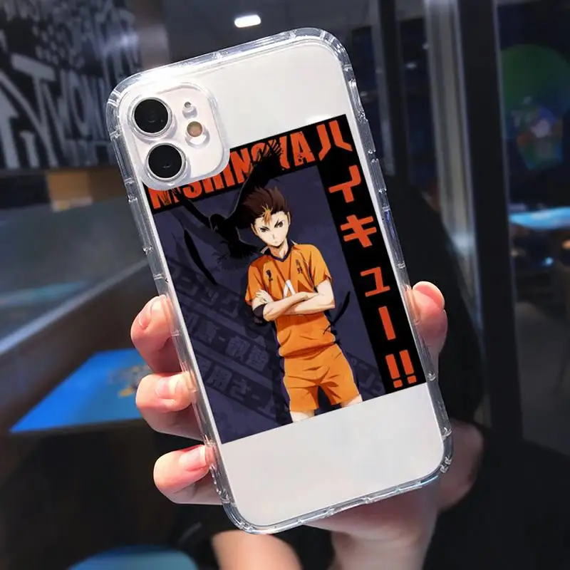 

Haikyuu Hinata attacks Anime Phone Case Transparent for iPhone 11 12 mini pro XS MAX 8 7 6 6S Plus X 5S SE 2020 XR