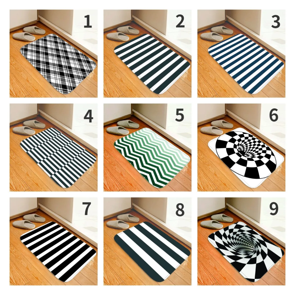 

Pattern Printing Geometric Pattern Style Flannel Floor Mat Durable Door Mat Household Mat Living Room Kitchen 40*60cm