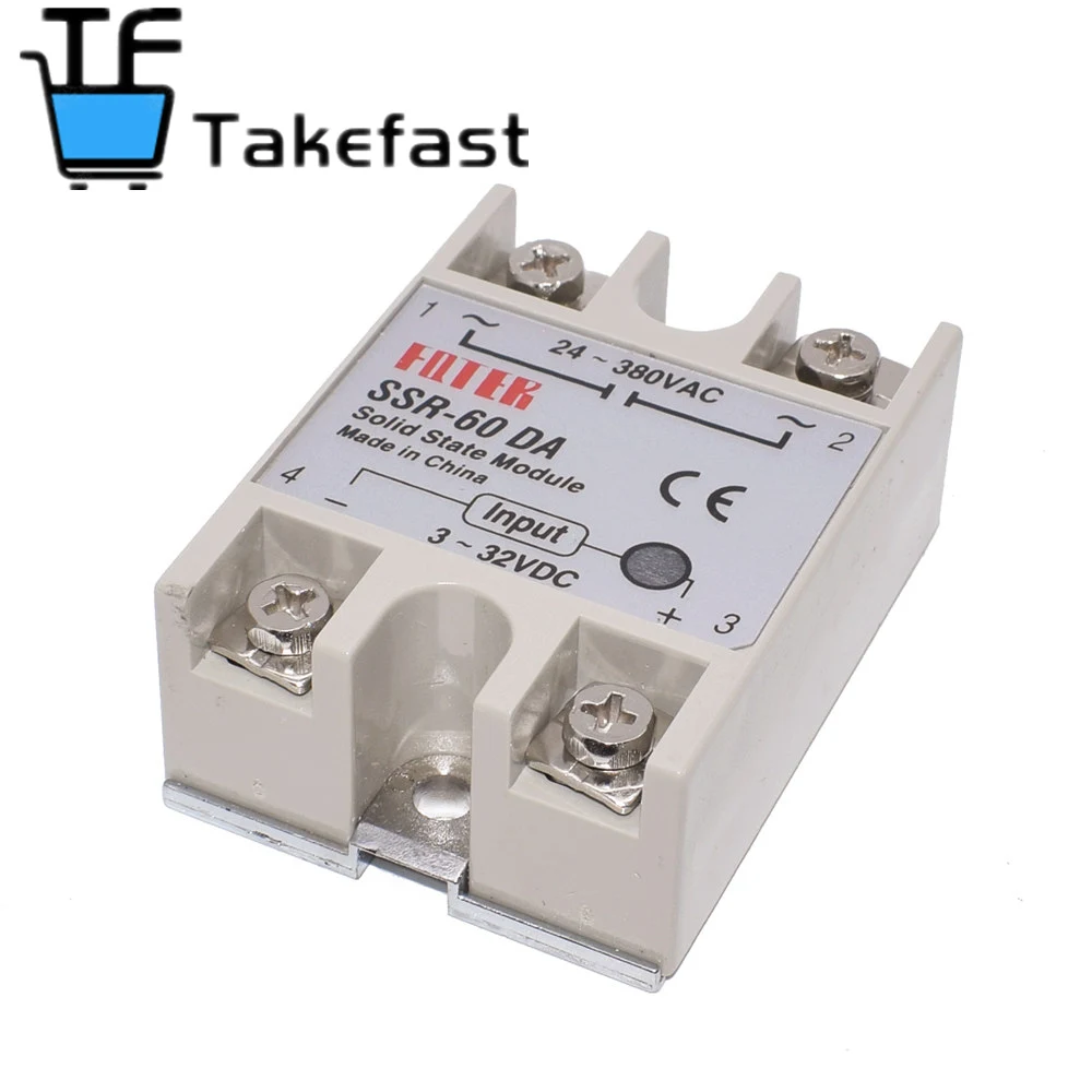 SSR-40DA 25DA 60DA постоянный ток в переменный твердотельный релейный модуль регулятор
