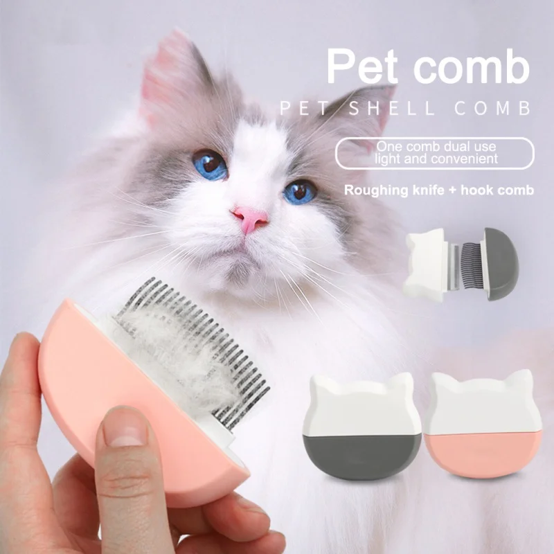 

2in1 Design Dogs/cats Hair Removal Comb Stainless Steel Long Hair Massage Comb Cat Grooming Supplies