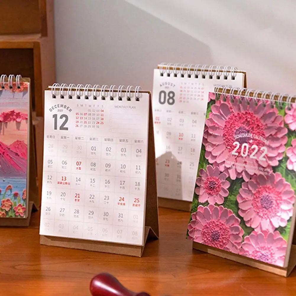 

Винтажный календарь с изображением картин маслом, новинка 2022, яркие принадлежности, ежедневник для дома, ежедневник, календарь, офисные акс...